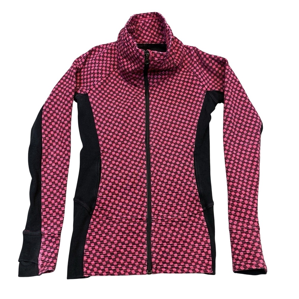 Lululemon Define Jacket Women's 2 Full Zip Blocked Black Red Slim Fit Athletic